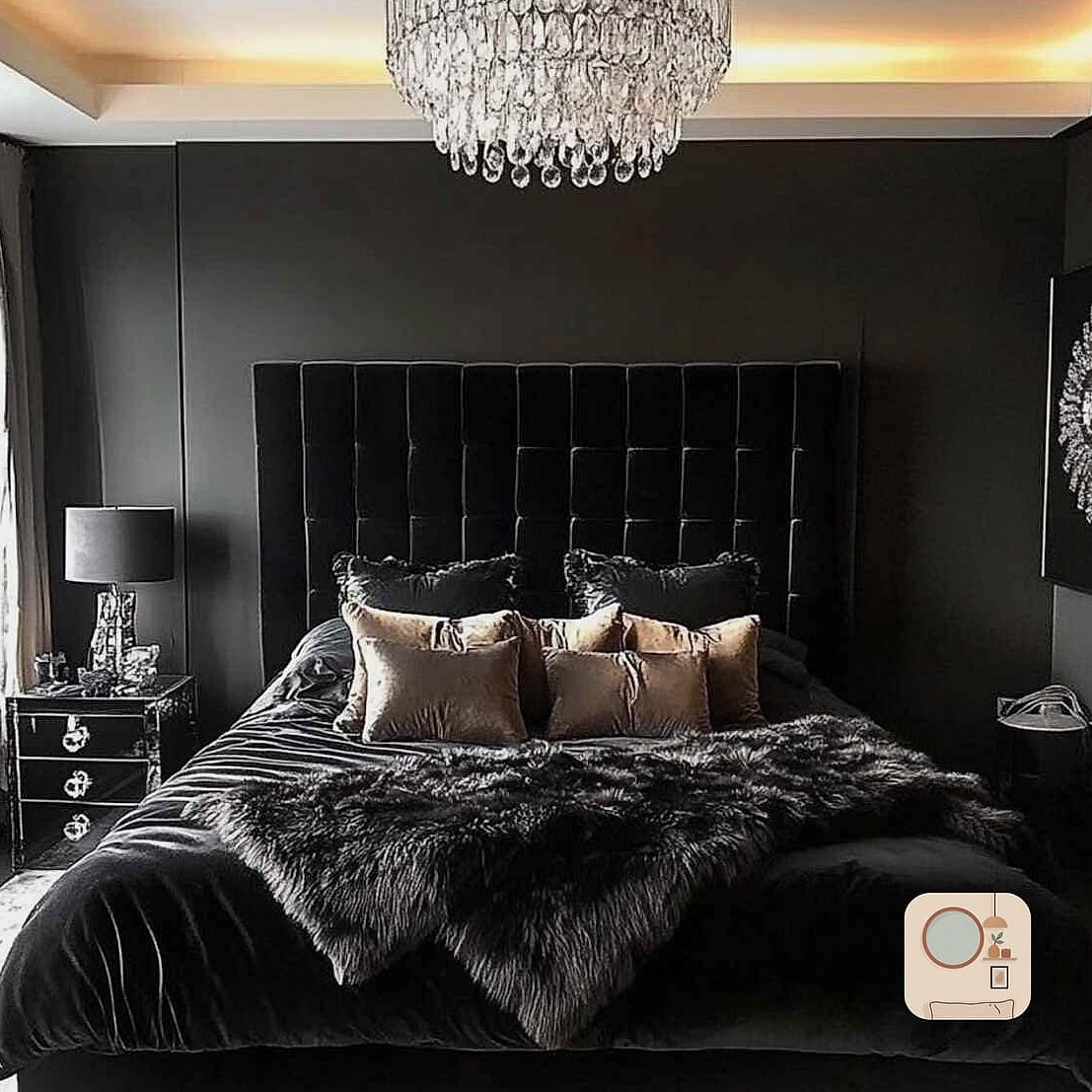 Velvet Black Headboard