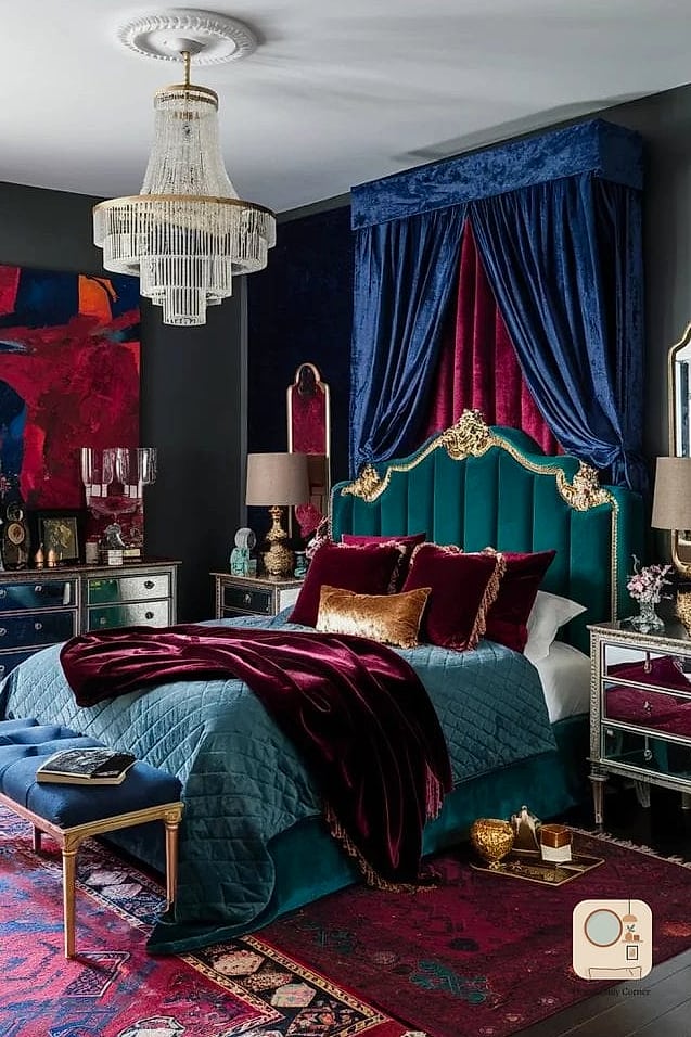 20 Eclectic Bedroom Looks We're Obsessed With This Year 21 Velvet and Leather Mixed Together