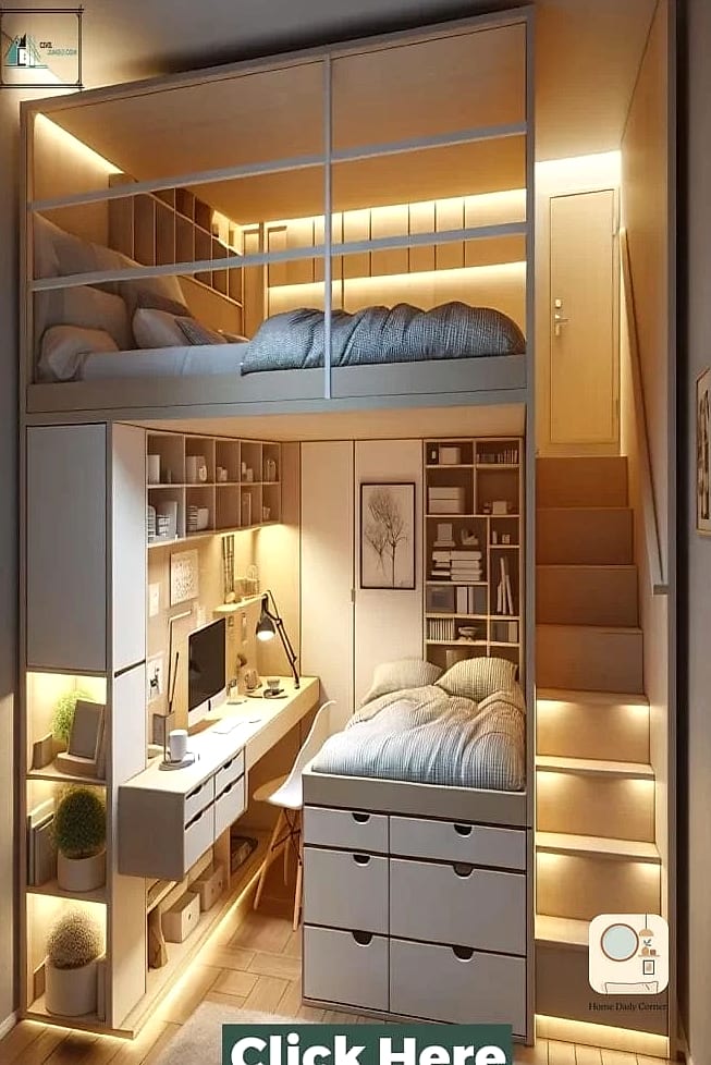 27 Creative Small Bedroom Ideas Ideas You Haven't Seen Before 5 Go Vertical with a Loft Bed