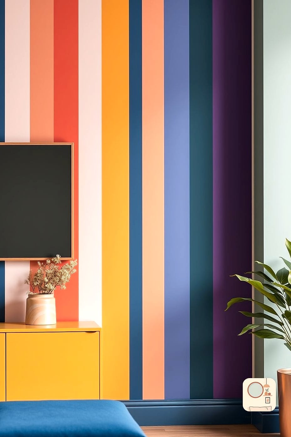 10 Creative Wall Painting Ideas Bedroom Unique Ideas You Haven't Seen Before 7 Vertical Stripes in Varying Widths
