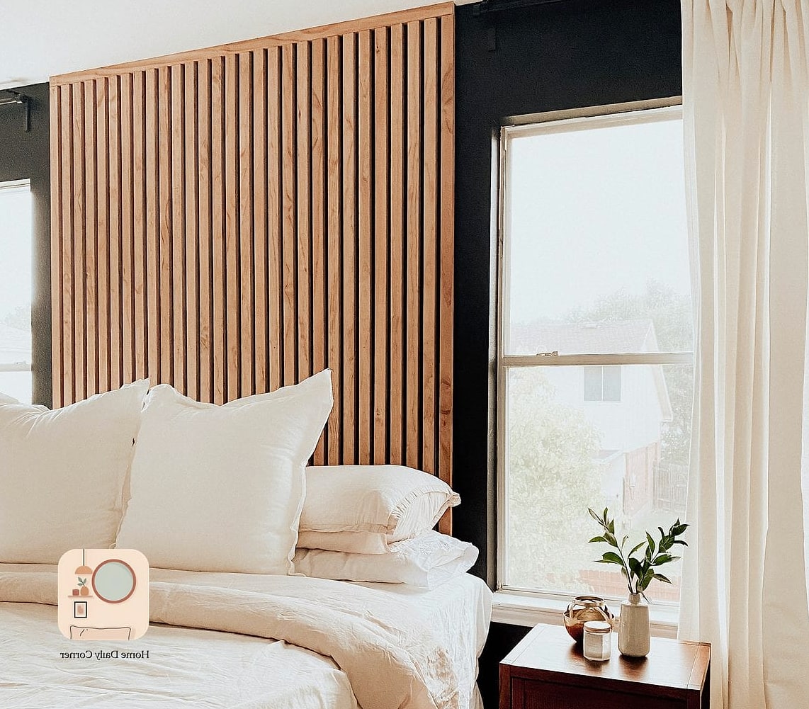 Vertical Wood Slat Accent Wall