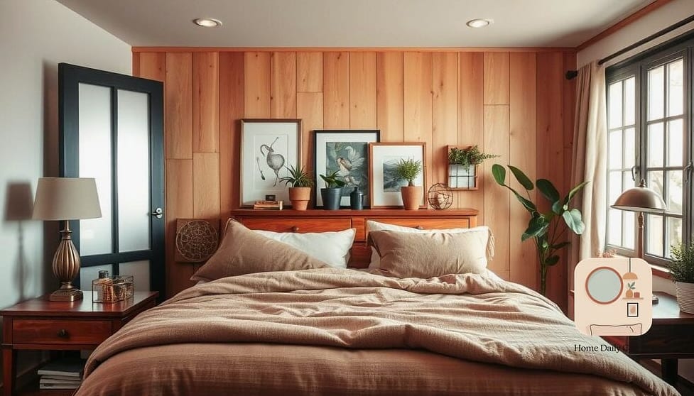 16 Guest Bedroom Decor Designs That Maximize Style and Function 11 Vertical Wood Accent Wall