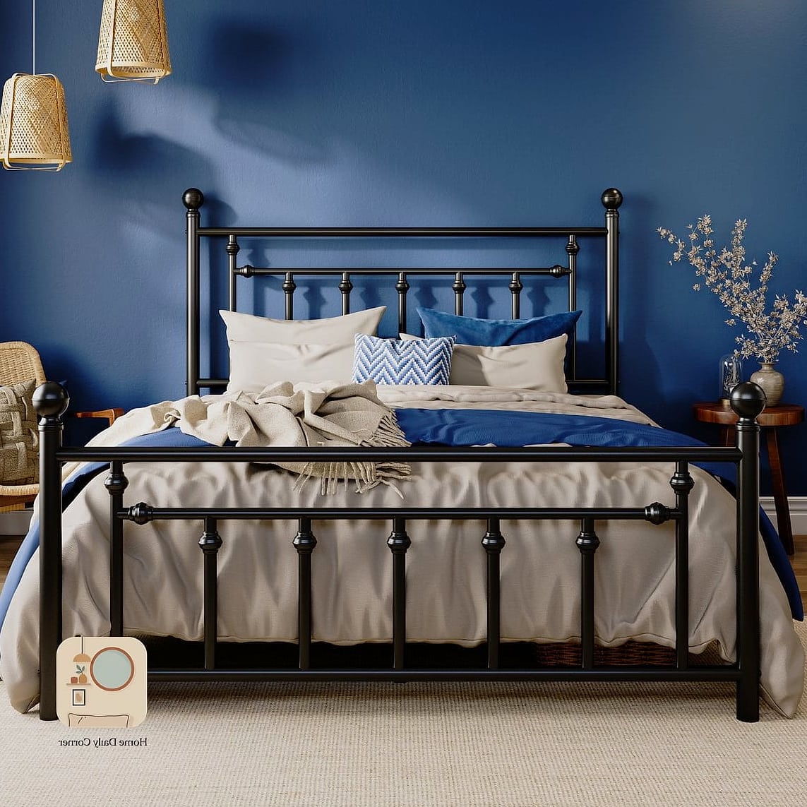 12 Metal Bed Frame Bedroom Ideas Ideas That Are Both Stylish and Practical 11 Vintage-Inspired Scroll Frame