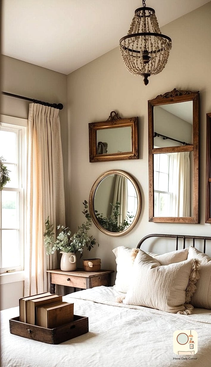 23 Farmhouse Bedroom Ideas Looks We're Obsessed With This Year 23 Vintage Mirrors with Aged Frames