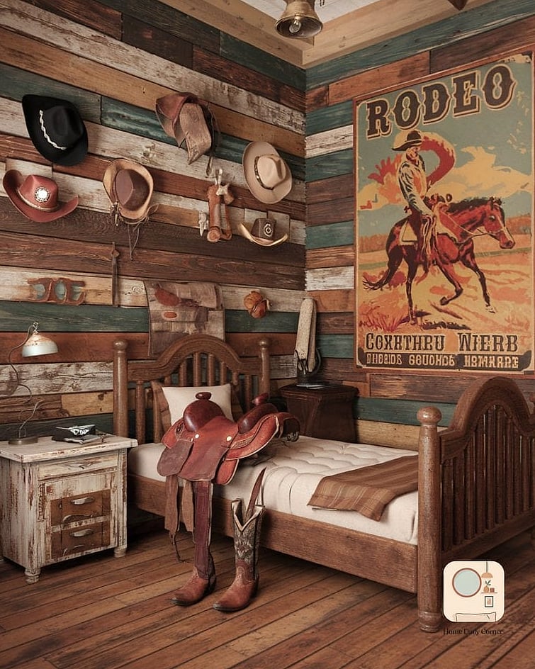 25 Western Bedroom Decor Looks We're Obsessed With This Year 25 Vintage Rodeo Poster Art