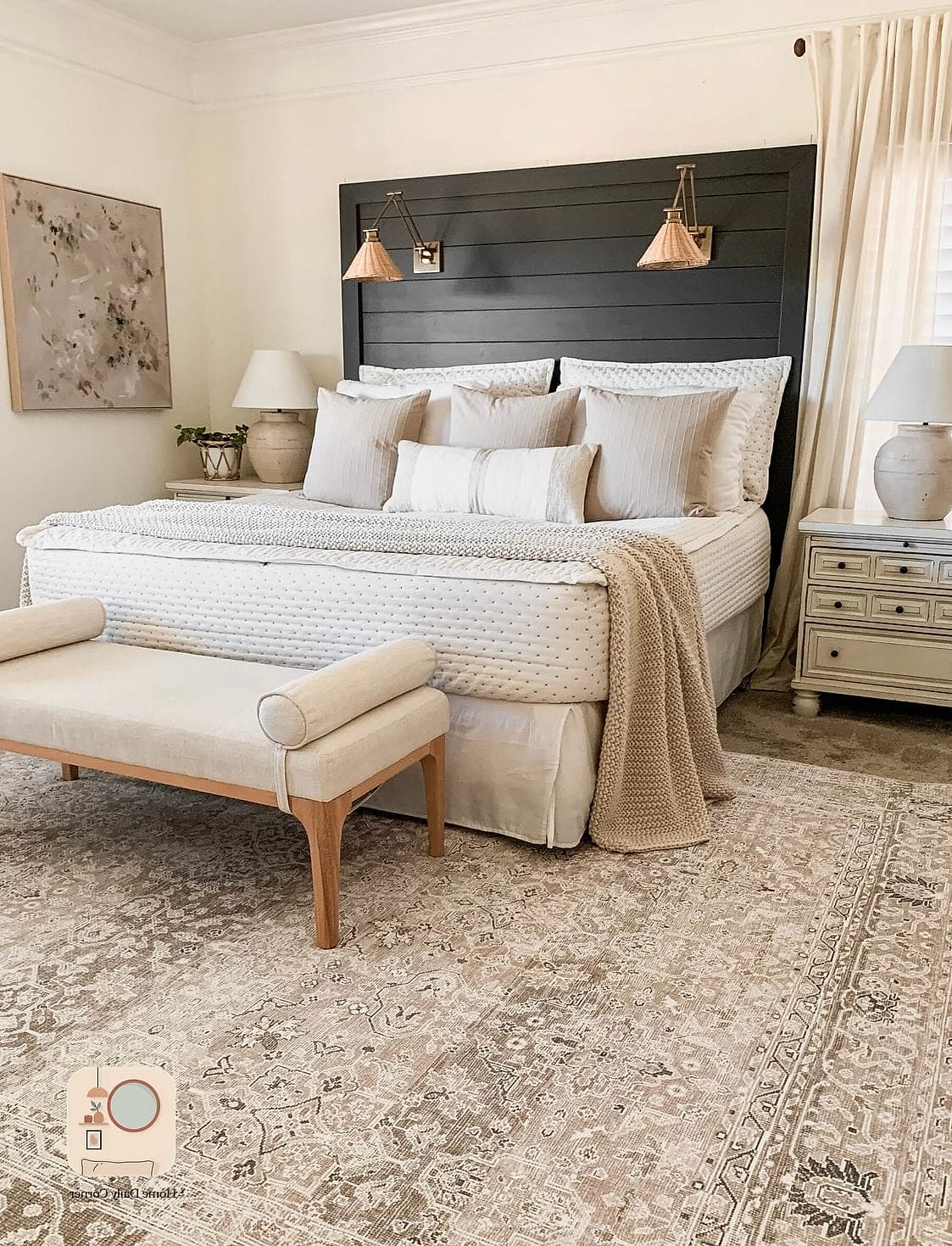 22 Stunning Bedroom Wall Decor Ideas Ideas for Every Budget 15 Vintage Rug Hung as Wall Art