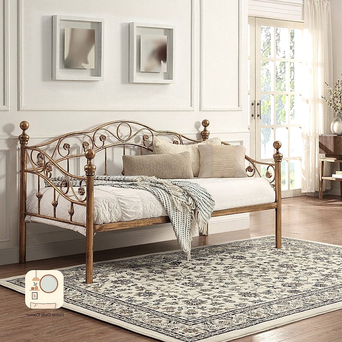 Vintage Wrought Iron Day Bed