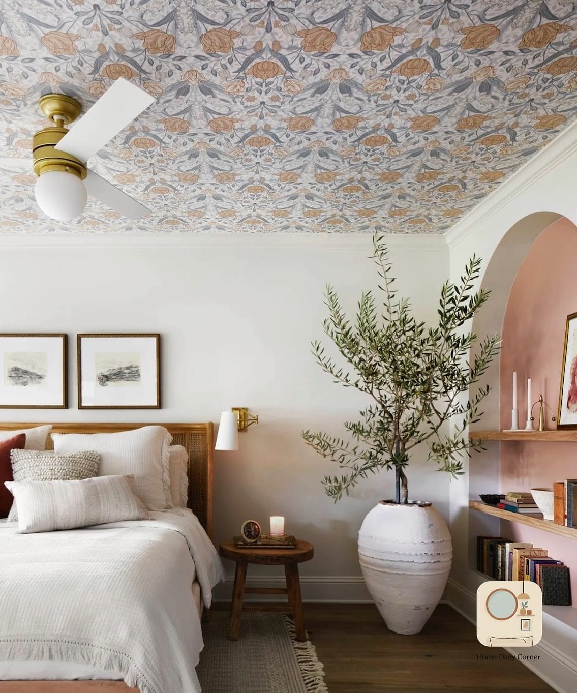 Wallpapered Ceiling