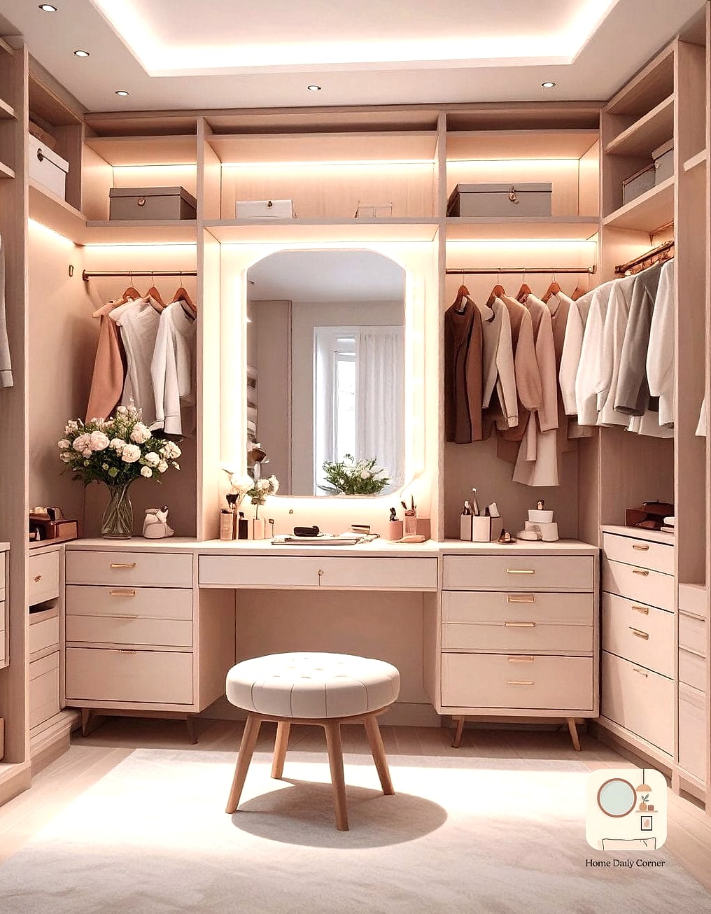 Wardrobe With Integrated Vanity or Desk