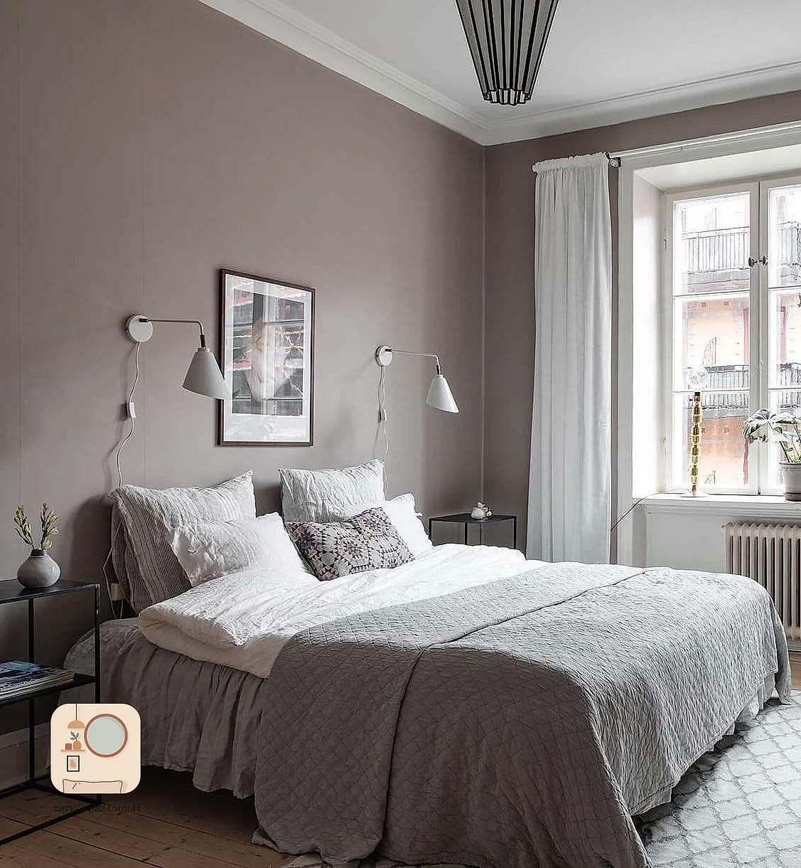 Warm Gray with Black Window Frames