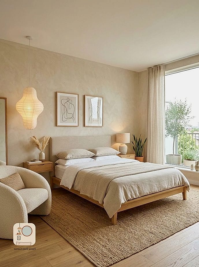 7 Elegant Bedroom Inspiration Boards You'll Want to Copy 2 Warm Minimalist with Natural Wood Tones