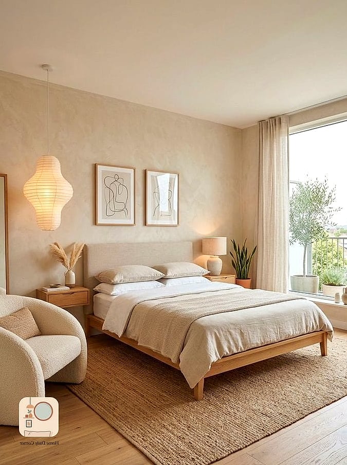 The Warm Minimalist Bedroom