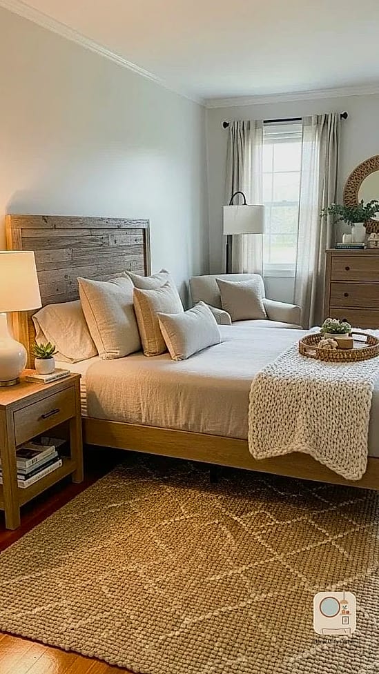 Warm Wood Nightstands with Brass Hardware