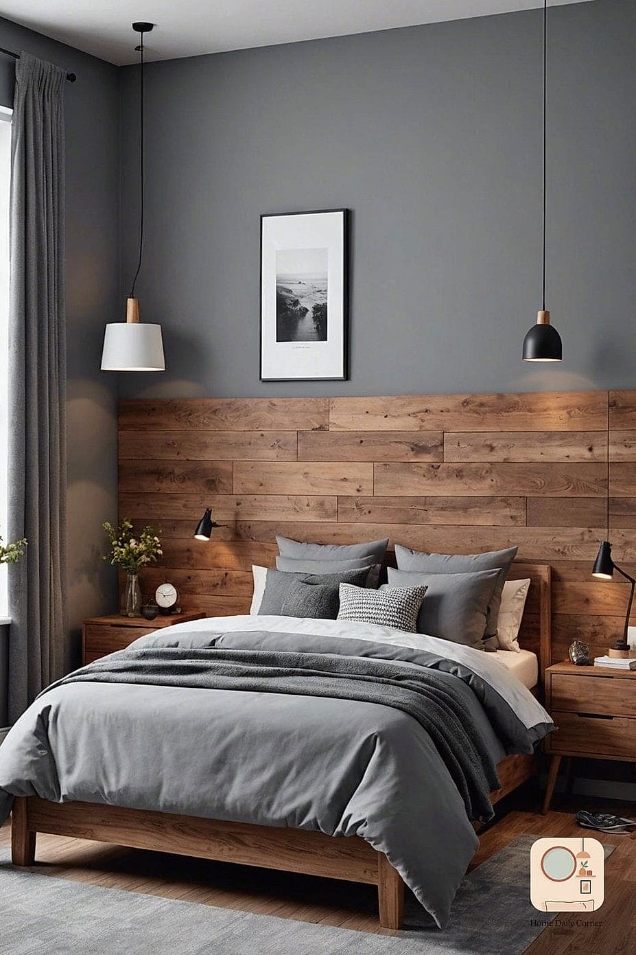 Warm Wood Furniture to Balance Cool Grey Tones