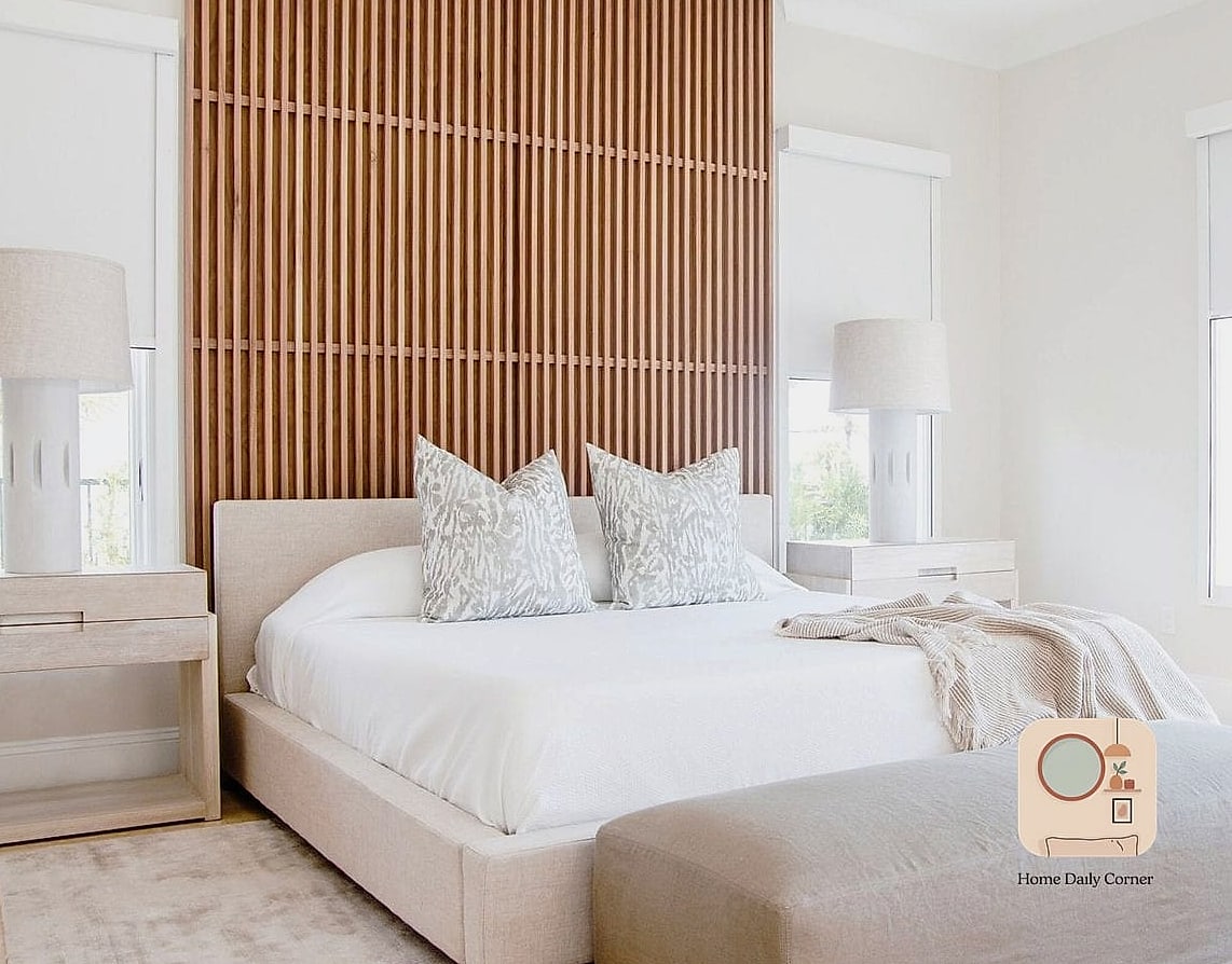 22 Bedroom Wall Decor Above Bed Designs You Need to See Right Now 17 Wood Slat Accent Wall Behind the Bed