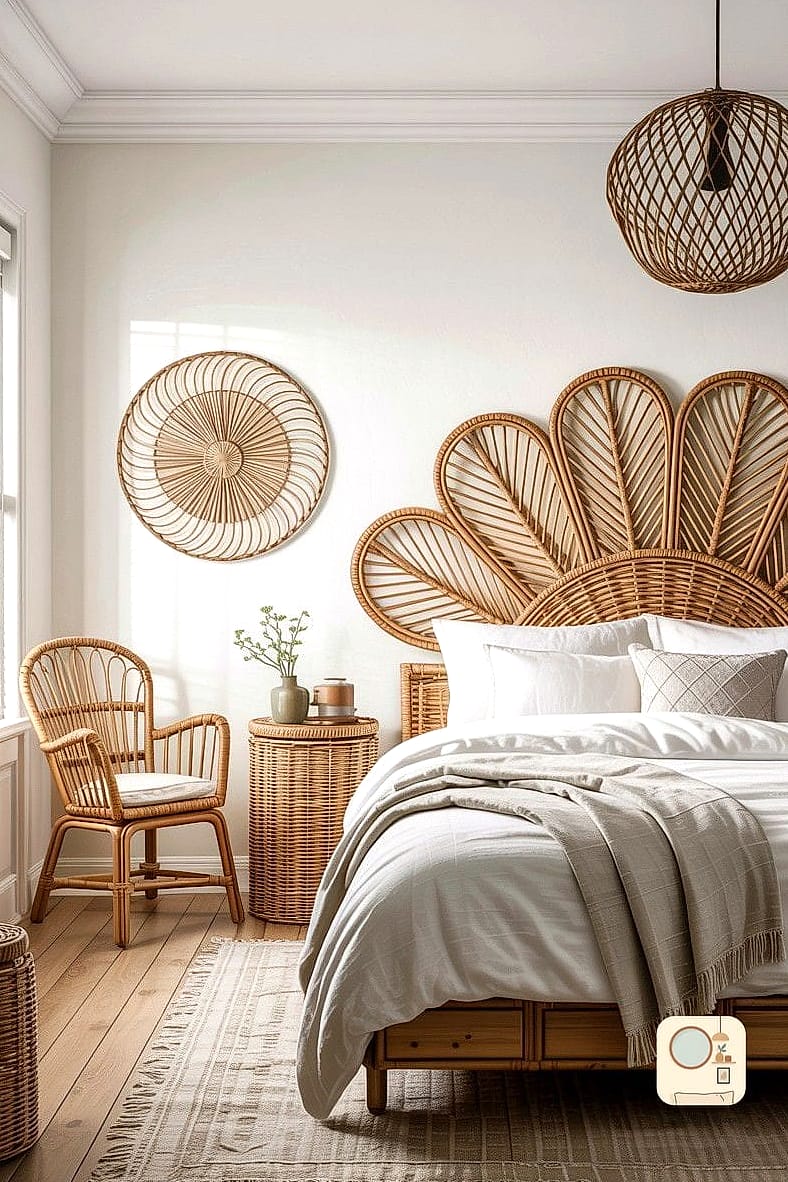 Woven Rattan or Cane Wall Panels